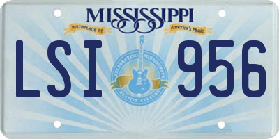 MS license plate LSI956