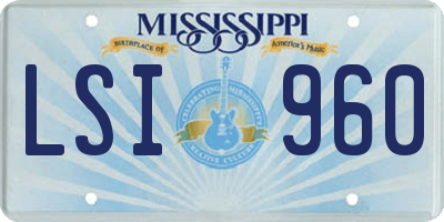MS license plate LSI960