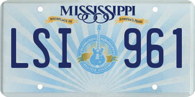MS license plate LSI961