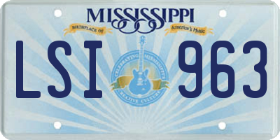 MS license plate LSI963