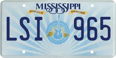 MS license plate LSI965