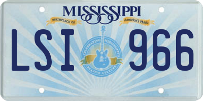 MS license plate LSI966