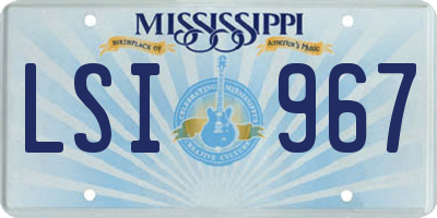 MS license plate LSI967