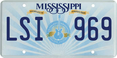 MS license plate LSI969