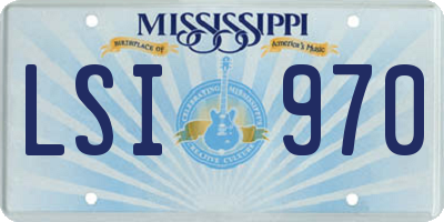 MS license plate LSI970