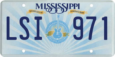 MS license plate LSI971