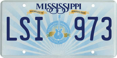 MS license plate LSI973