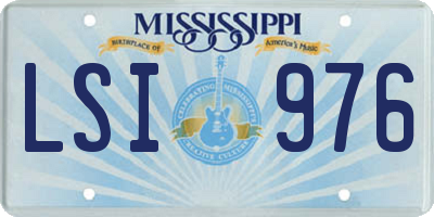 MS license plate LSI976