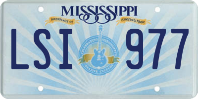 MS license plate LSI977