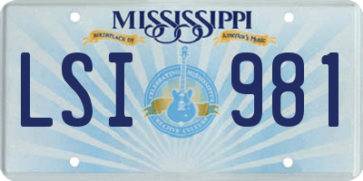 MS license plate LSI981