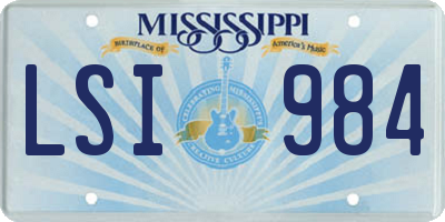 MS license plate LSI984