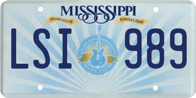 MS license plate LSI989