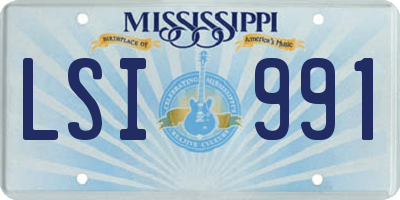 MS license plate LSI991