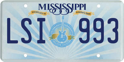 MS license plate LSI993
