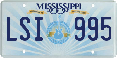 MS license plate LSI995