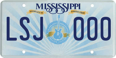 MS license plate LSJ000