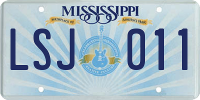 MS license plate LSJ011