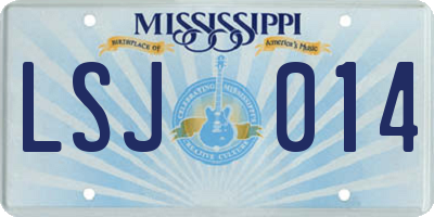MS license plate LSJ014