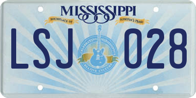 MS license plate LSJ028