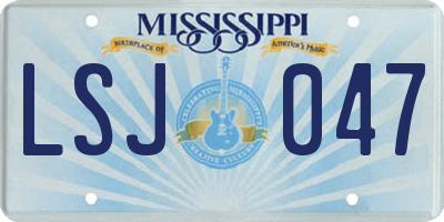 MS license plate LSJ047