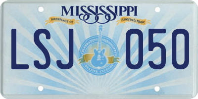 MS license plate LSJ050