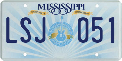 MS license plate LSJ051