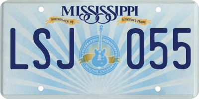 MS license plate LSJ055