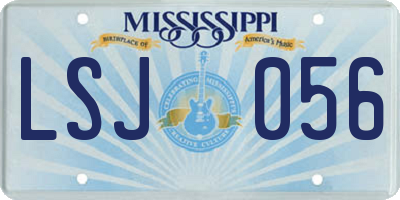 MS license plate LSJ056
