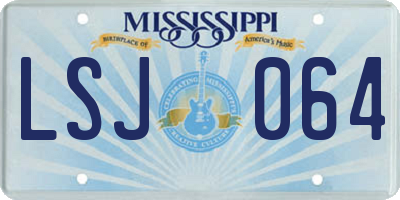 MS license plate LSJ064