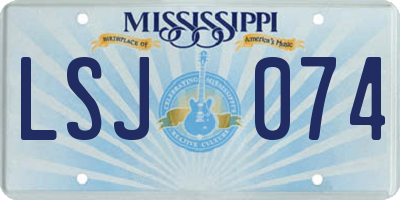 MS license plate LSJ074