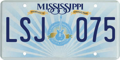 MS license plate LSJ075