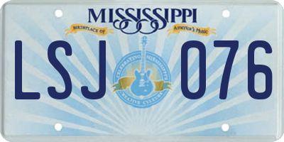 MS license plate LSJ076