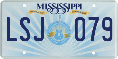 MS license plate LSJ079