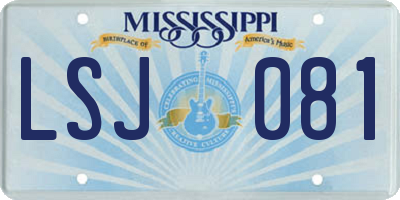 MS license plate LSJ081