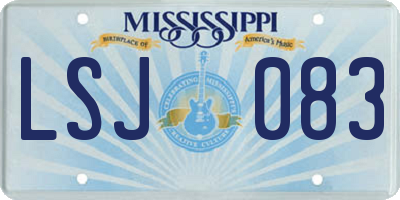 MS license plate LSJ083