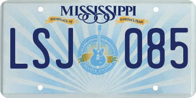 MS license plate LSJ085