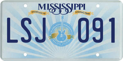 MS license plate LSJ091