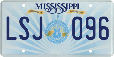 MS license plate LSJ096