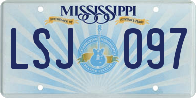 MS license plate LSJ097