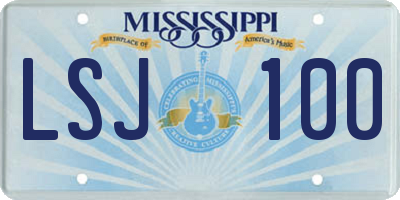 MS license plate LSJ100