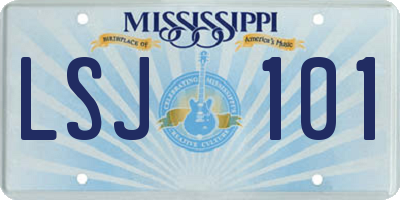 MS license plate LSJ101