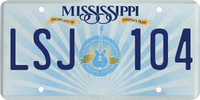 MS license plate LSJ104