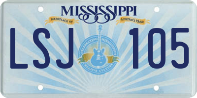 MS license plate LSJ105