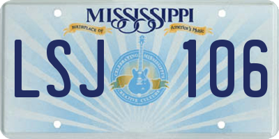 MS license plate LSJ106