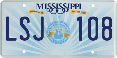 MS license plate LSJ108