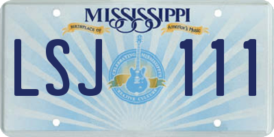 MS license plate LSJ111