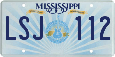 MS license plate LSJ112