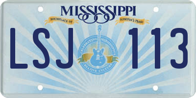 MS license plate LSJ113