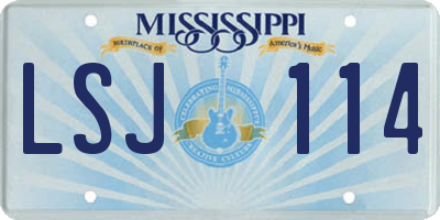 MS license plate LSJ114