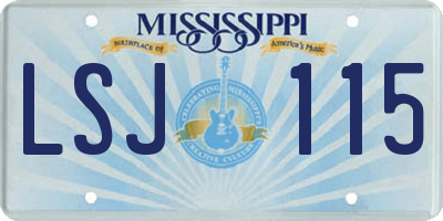 MS license plate LSJ115